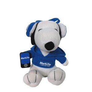 Metlife Peanuts Snoopy Headphones Cell Phone Plush Stuffed Animal 2013 6.25"